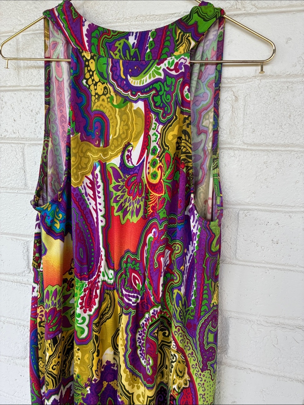 Designer ICE Purple Paisley Multicolor Floral Maxi Dress 12 - Picture 8 of 10